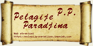 Pelagije Parađina vizit kartica
